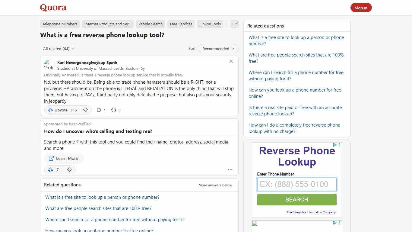 What is a free reverse phone lookup tool? - Quora